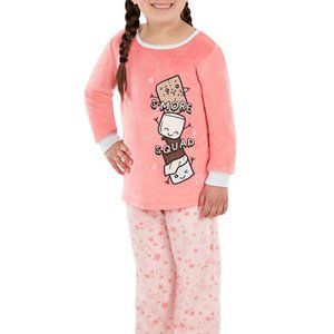 Member's Mark Girls' 4 Piece Fleece Pajamas Camping Theme